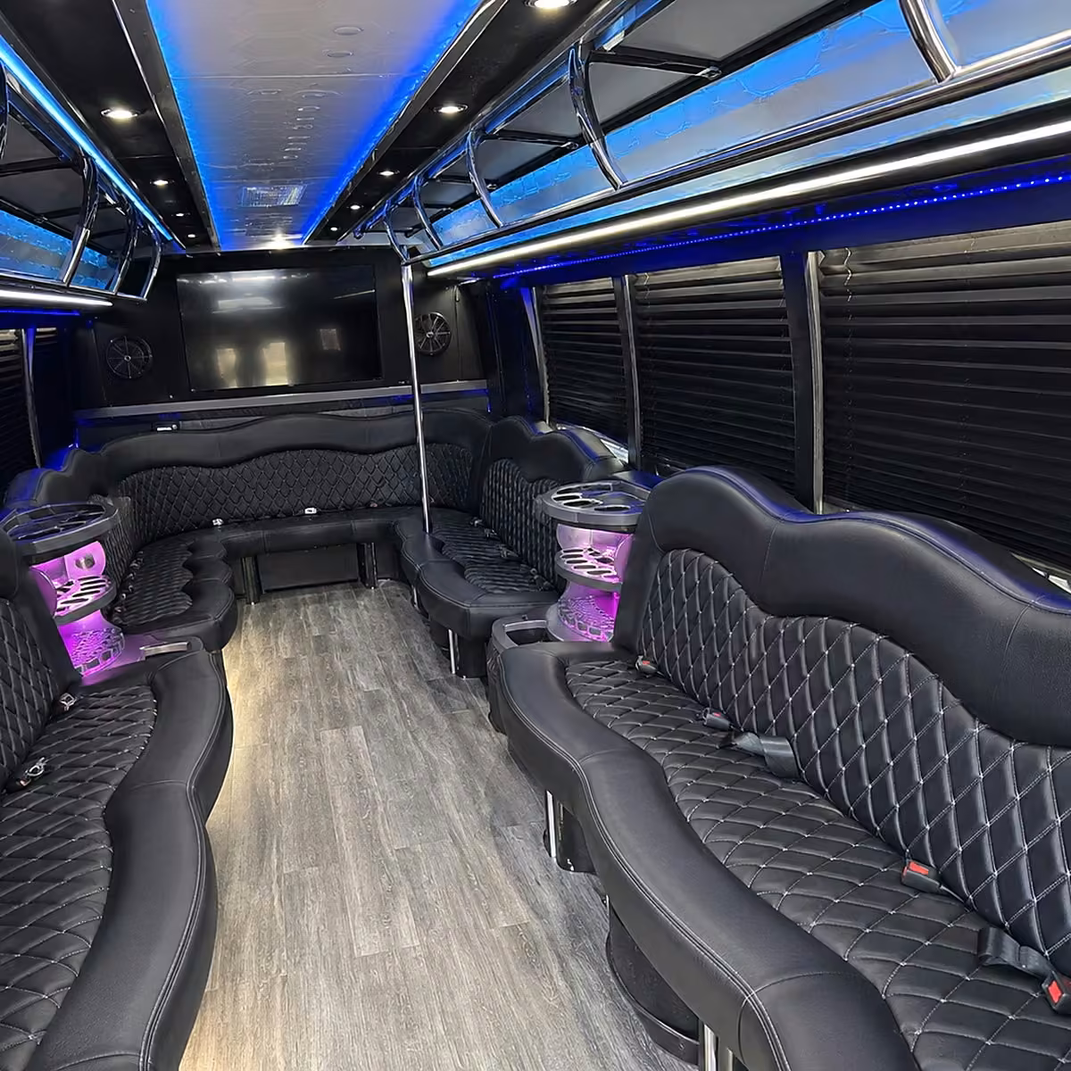 40 passenger party bus inside